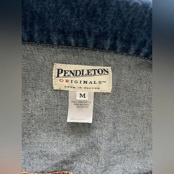 🔥 Vintage Pendleton Denim Vest with wool Aztec Design - Picture 4 of 7